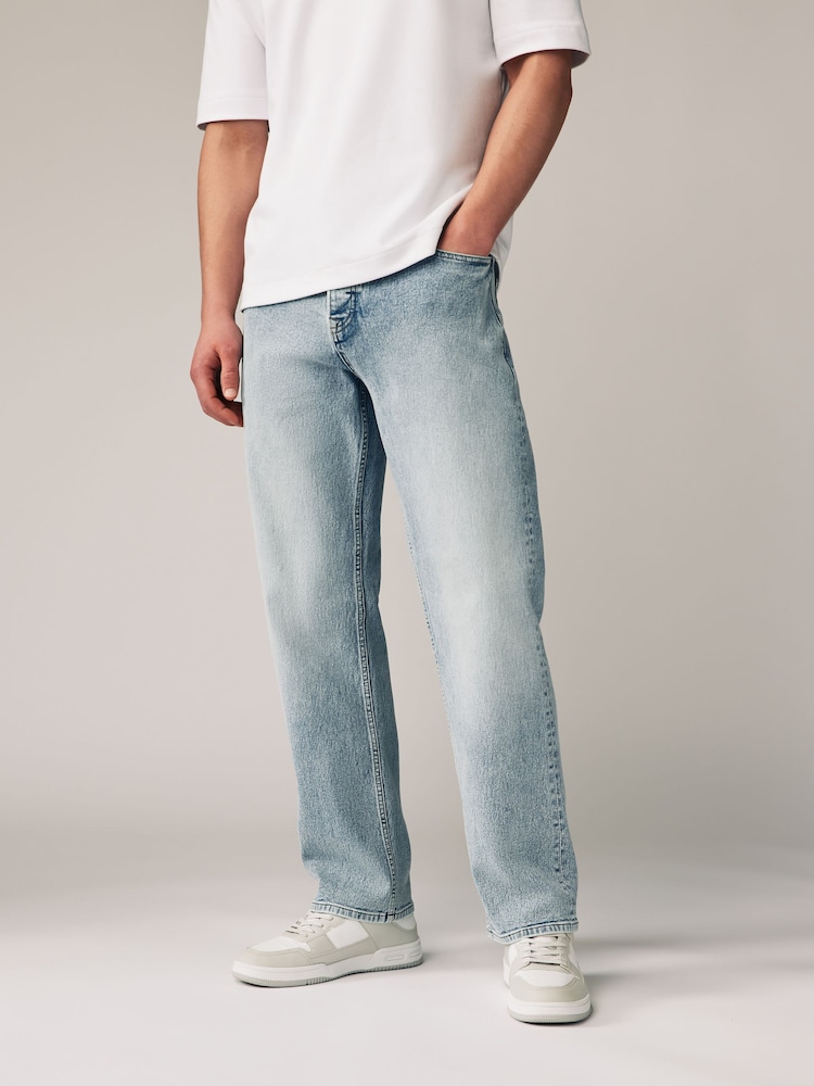 Blue Light Relaxed Fit Vintage Stretch Authentic Jeans - Image 1 of 11