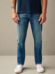 Albastru maro mediu - Slim Fit - Denim Blugi prespălat vintage - Imaginea 1 din 1