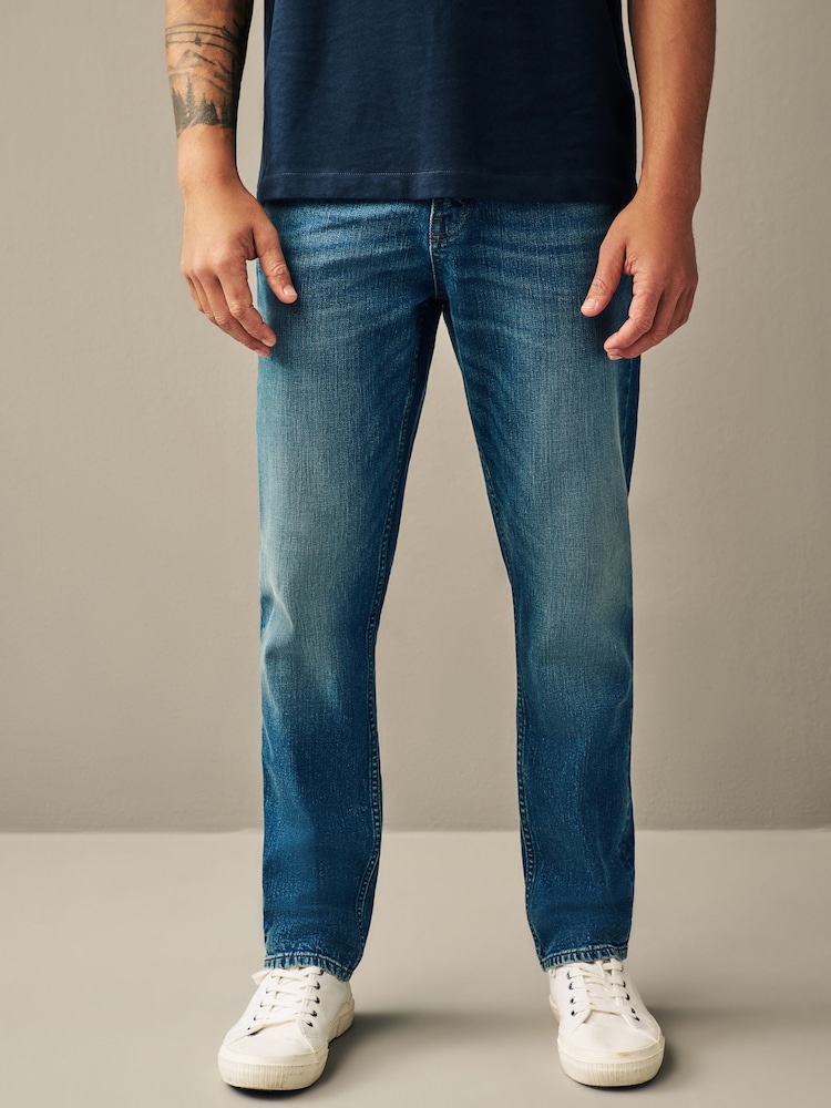 Albastru maro mediu - Slim Fit - Denim Blugi prespălat vintage - Imaginea 1 din 1 Albastru maro mediu - Slim Fit - Denim Blugi prespălat vintage - Imaginea 1 din 1