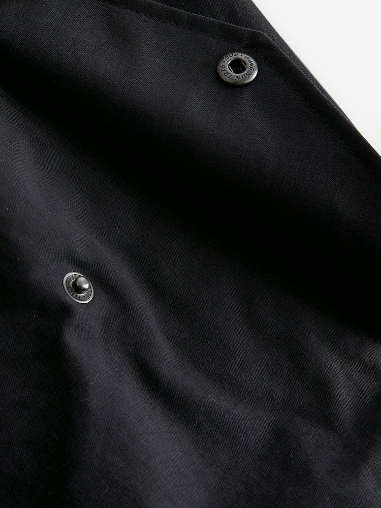 Navy Blue Shower Resistant Check Lining Harrington Jacket - Image 11 of 12