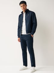Navy Blue Shower Resistant Check Lining Harrington Jacket - Image 2 of 12