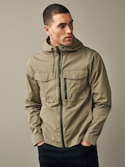 Natural Hooded Utility Shacket - Image 1 of 12