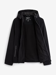 Black Fleece Lined Shower Resistant Hooded Jacket - Image 10 of 12