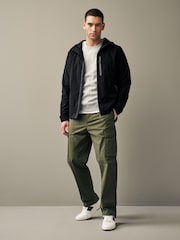 Black Fleece Lined Shower Resistant Hooded Jacket - Image 2 of 12