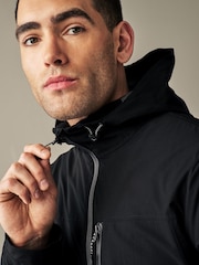 Black Fleece Lined Shower Resistant Hooded Jacket - Image 5 of 12