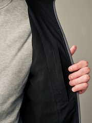 Black Fleece Lined Shower Resistant Hooded Jacket - Image 6 of 12