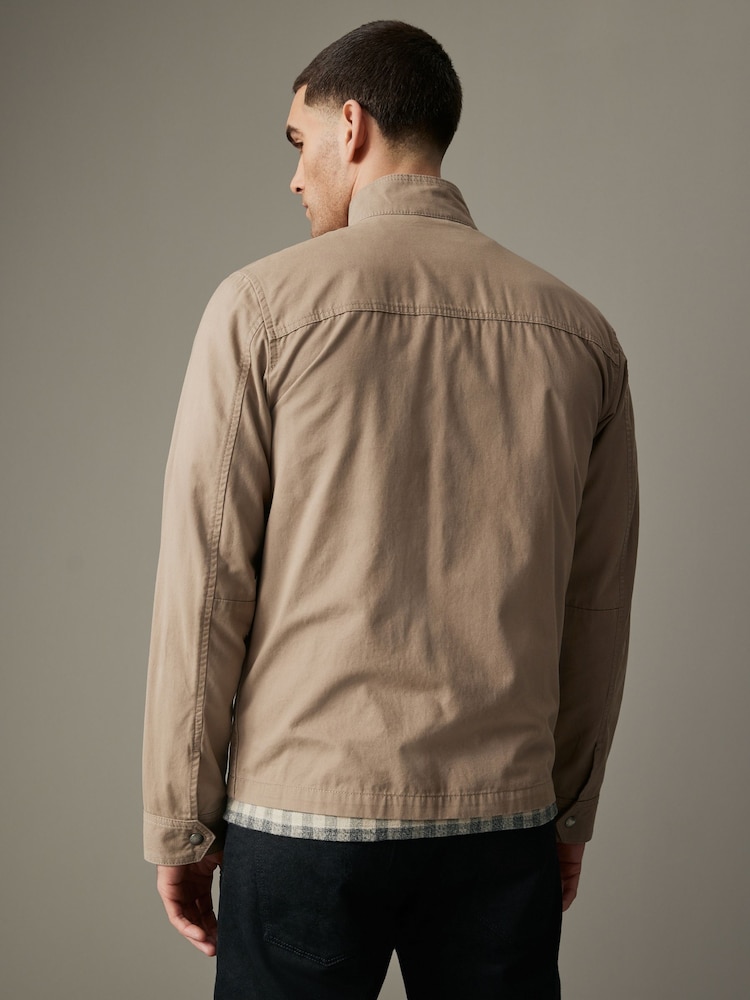Stone 100% Cotton Zip-Up Shacket - Image 2 of 12