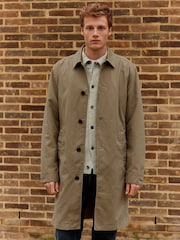 Neutral Mid-Length Button Trench Coat - Image 1 of 11