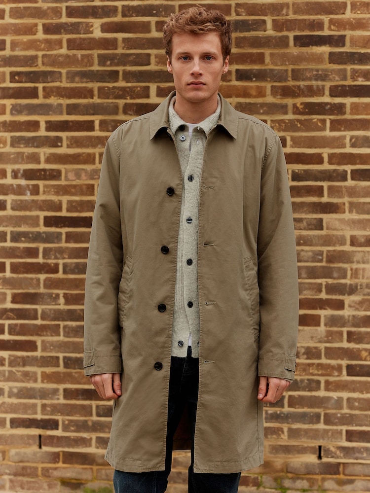 Neutral Mid-Length Button Trench Coat - Image 1 of 11