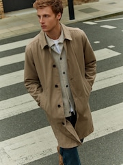 Neutral Mid-Length Button Trench Coat - Image 2 of 11