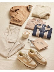 Neutral Faux Suede Bomber Jacket - Image 13 of 13