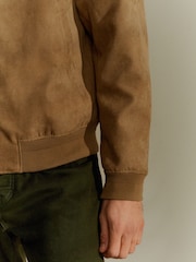 Neutral Faux Suede Bomber Jacket - Image 7 of 13
