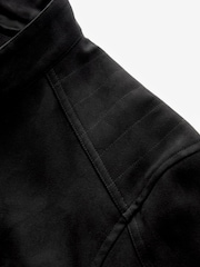 Black Faux Suede Racer Jacket - Image 8 of 9