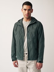 Jade Green Fleece Lined Shower Resistant Hooded Jacket - Image 1 of 13