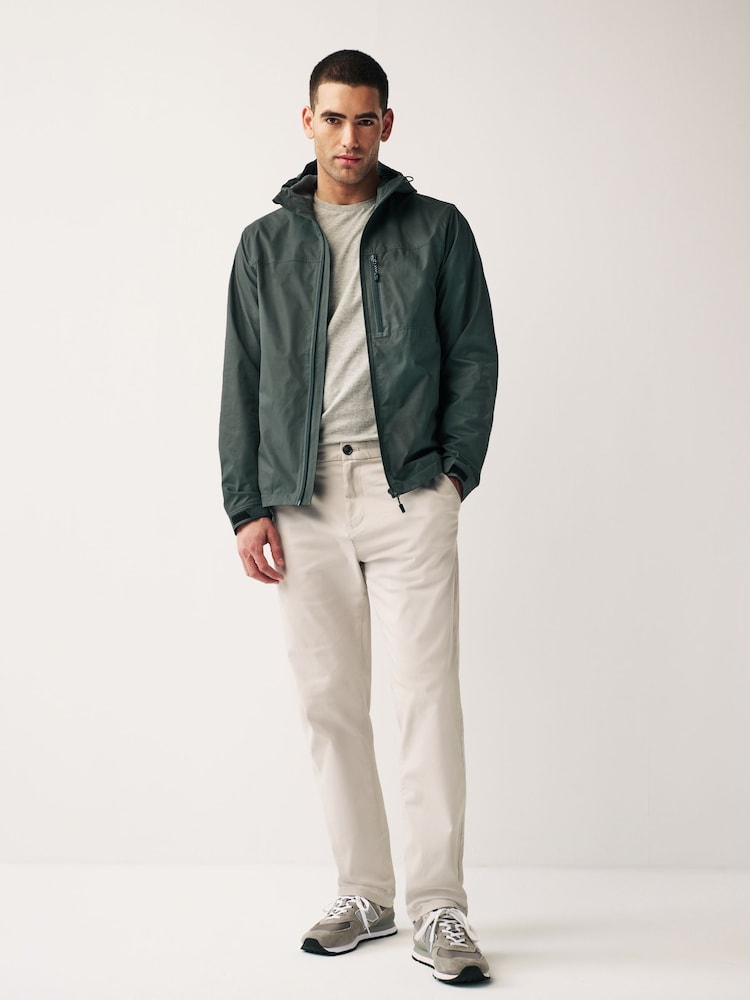 Jade Green Fleece Lined Shower Resistant Hooded Jacket - Image 2 of 13