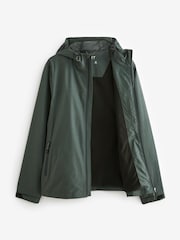 Jade Green Fleece Lined Shower Resistant Hooded Jacket - Image 8 of 13
