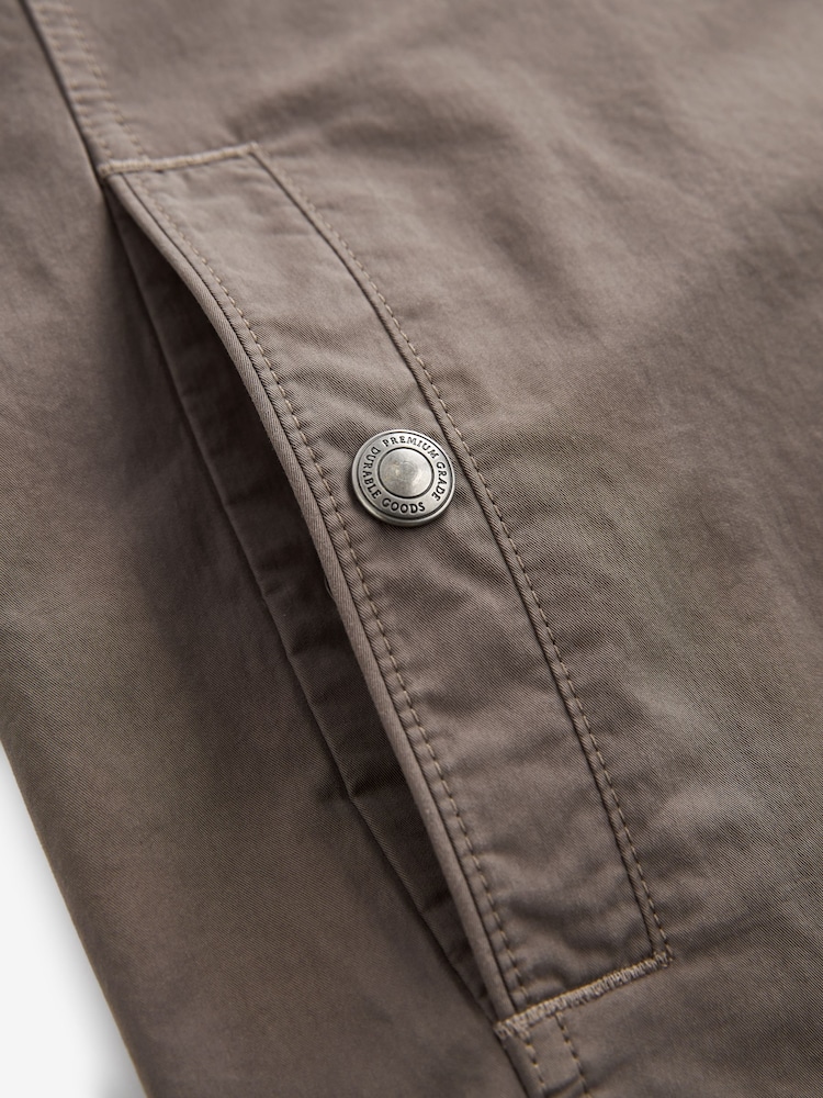 Neutral/Grey Shower Resistant Utility Shacket - Image 14 of 14