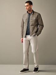 Neutral/Grey Shower Resistant Utility Shacket - Image 2 of 14