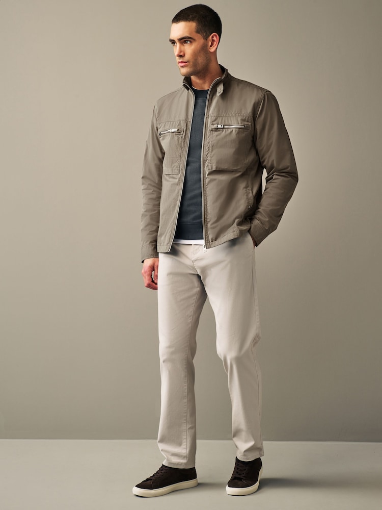 Neutral/Grey Shower Resistant Utility Shacket - Image 2 of 14
