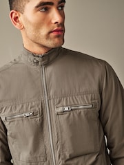 Neutral/Grey Shower Resistant Utility Shacket - Image 5 of 14
