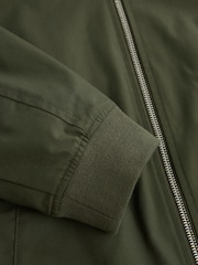 Khaki Green Shower Resistant Check Lining Harrington Jacket - Image 11 of 12