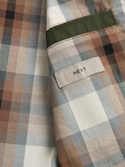 Khaki Green Shower Resistant Check Lining Harrington Jacket - Image 12 of 12
