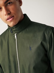 Khaki Green Shower Resistant Check Lining Harrington Jacket - Image 5 of 12