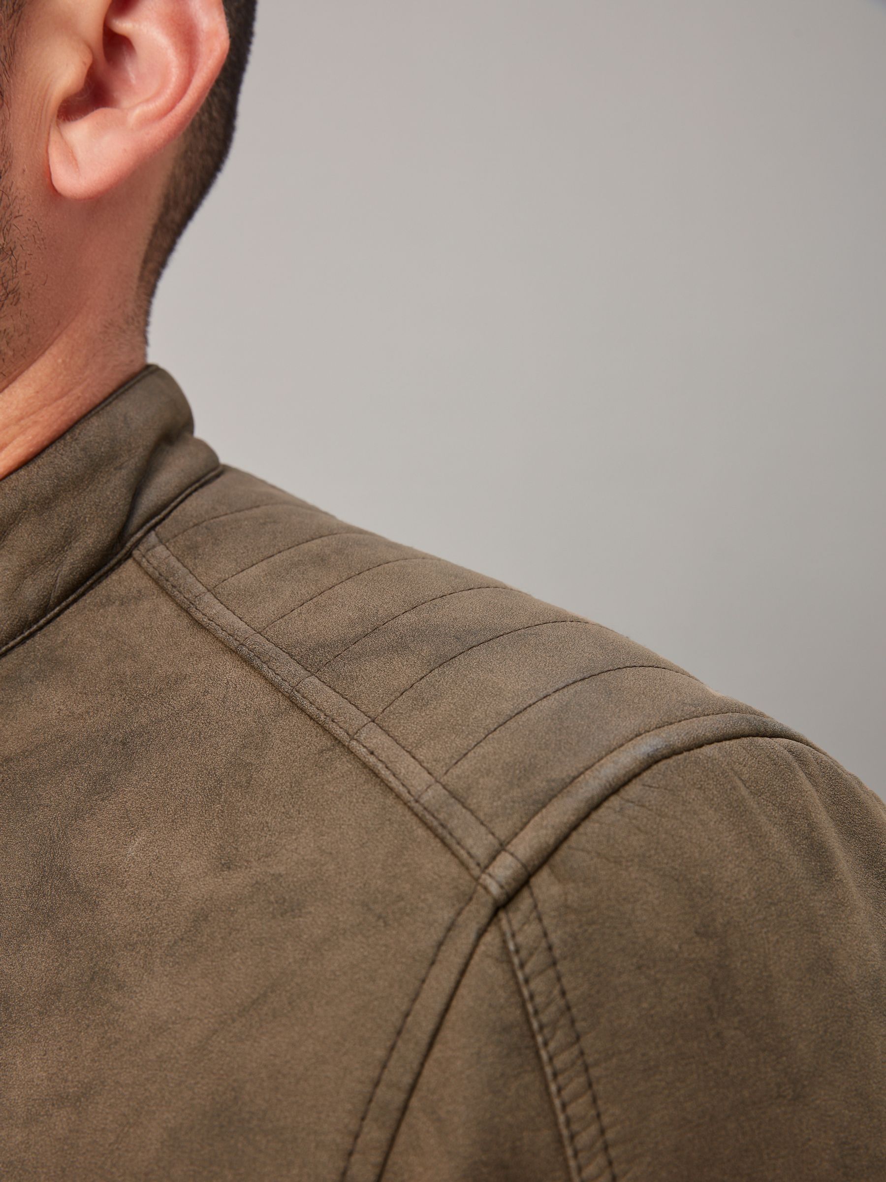 Buy Brown Faux Leather Biker Jacket from Next Canada