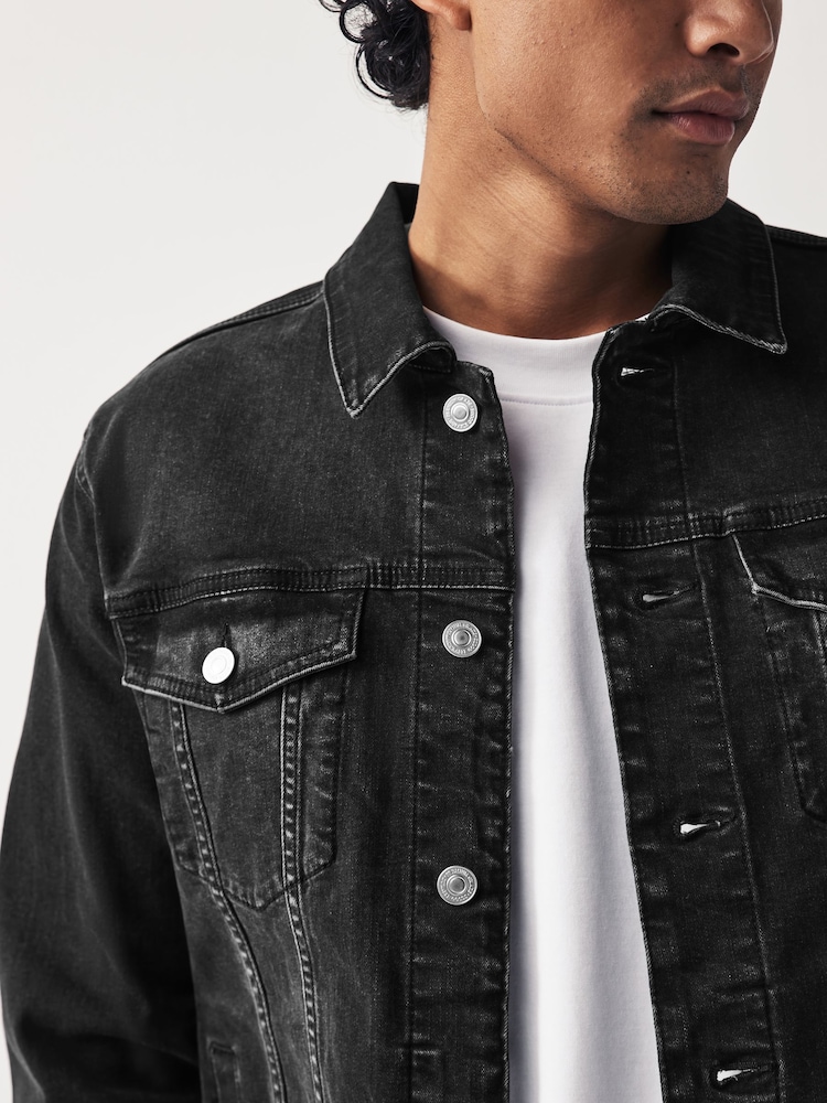 Sort - denimjakke - Image 4 of 11