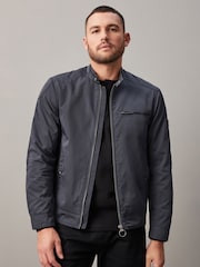 Blue Shower Resistant Racer Jacket - Image 1 of 17