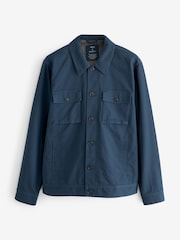 Navy Blue Textured Button Up Shacket - Image 5 of 9