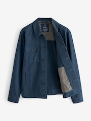 Navy Blue Textured Button Up Shacket - Image 6 of 9