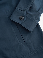 Navy Blue Textured Button Up Shacket - Image 8 of 9