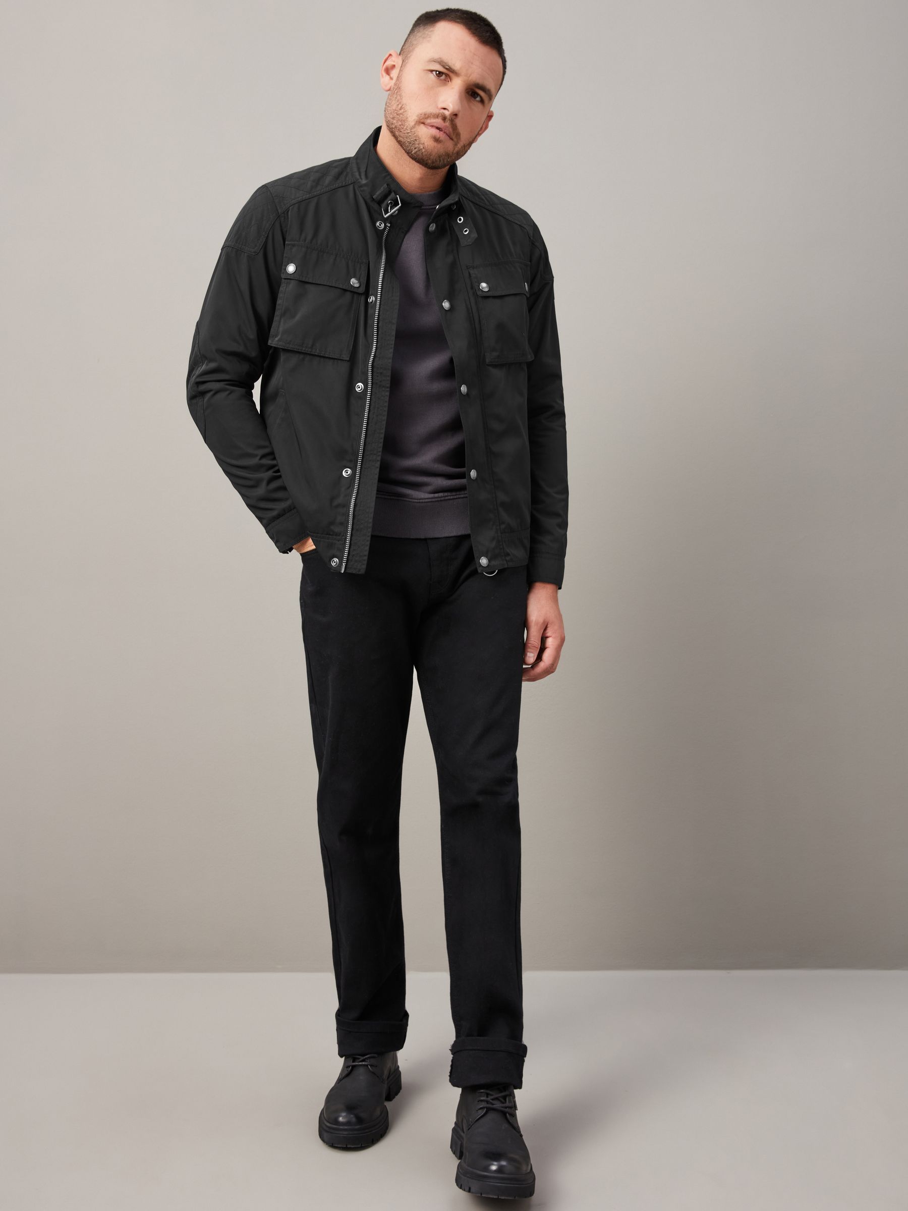 Shower leather jacket top