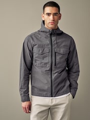 Schiefergrau - Utility-Hemdjacke mit Kapuze - Bild 1 von 2