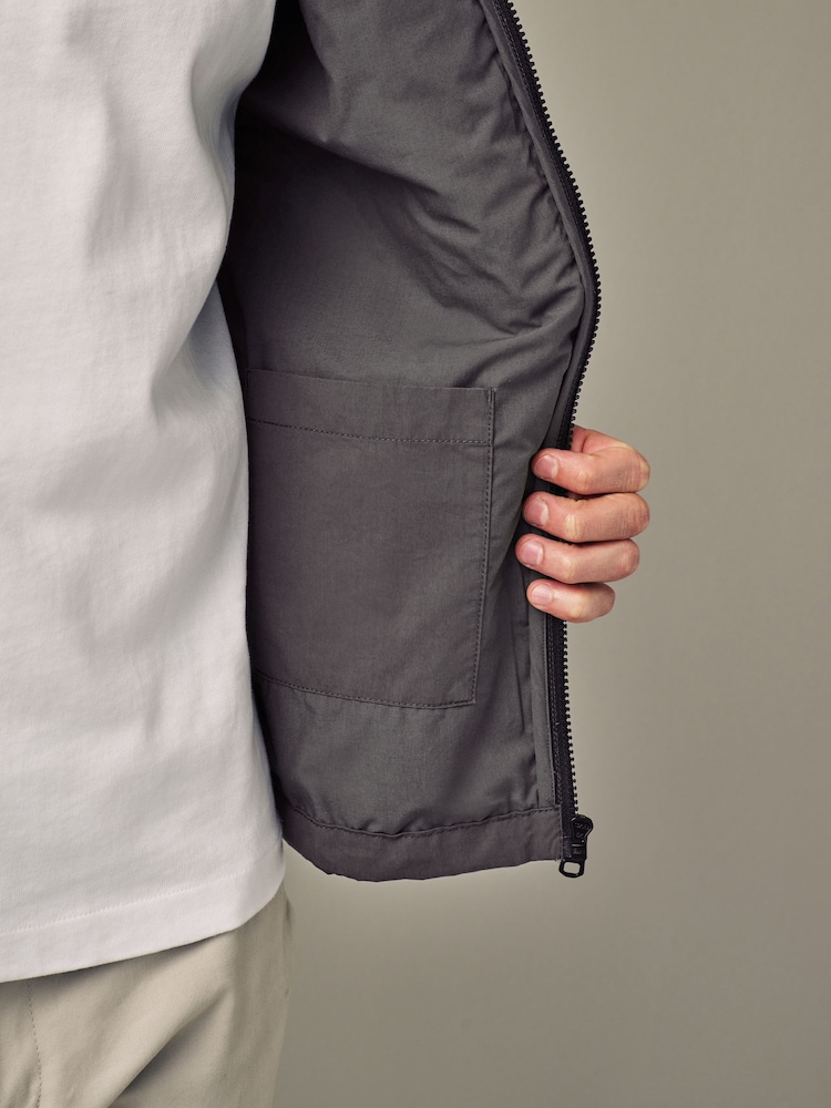 Schiefergrau - Utility-Hemdjacke mit Kapuze - Bild 2 von 2