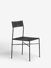 French Connection Black Woven Shlip Dining Chairs Set Of 2 - Image 3 of 7