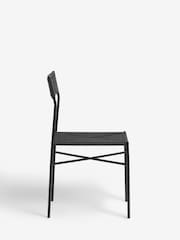 French Connection Black Woven Shlip Dining Chairs Set Of 2 - Image 4 of 7
