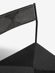 French Connection Black Woven Shlip Dining Chairs Set Of 2 - Image 6 of 7
