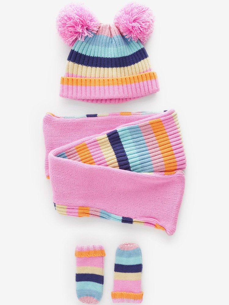Multi 3pc Rainbow Hat, Gloves and Scarf Set (3mths-6yrs) - Image 1 of 2