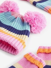 Multi 3pc Rainbow Hat, Gloves and Scarf Set (3mths-6yrs) - Image 2 of 2
