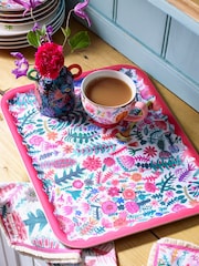 Lucy Tiffney Floral Wood Veneer Tray with Anti Slip Finish - Image 1 of 4