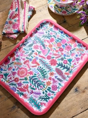 Lucy Tiffney Floral Wood Veneer Tray with Anti Slip Finish - Image 3 of 4