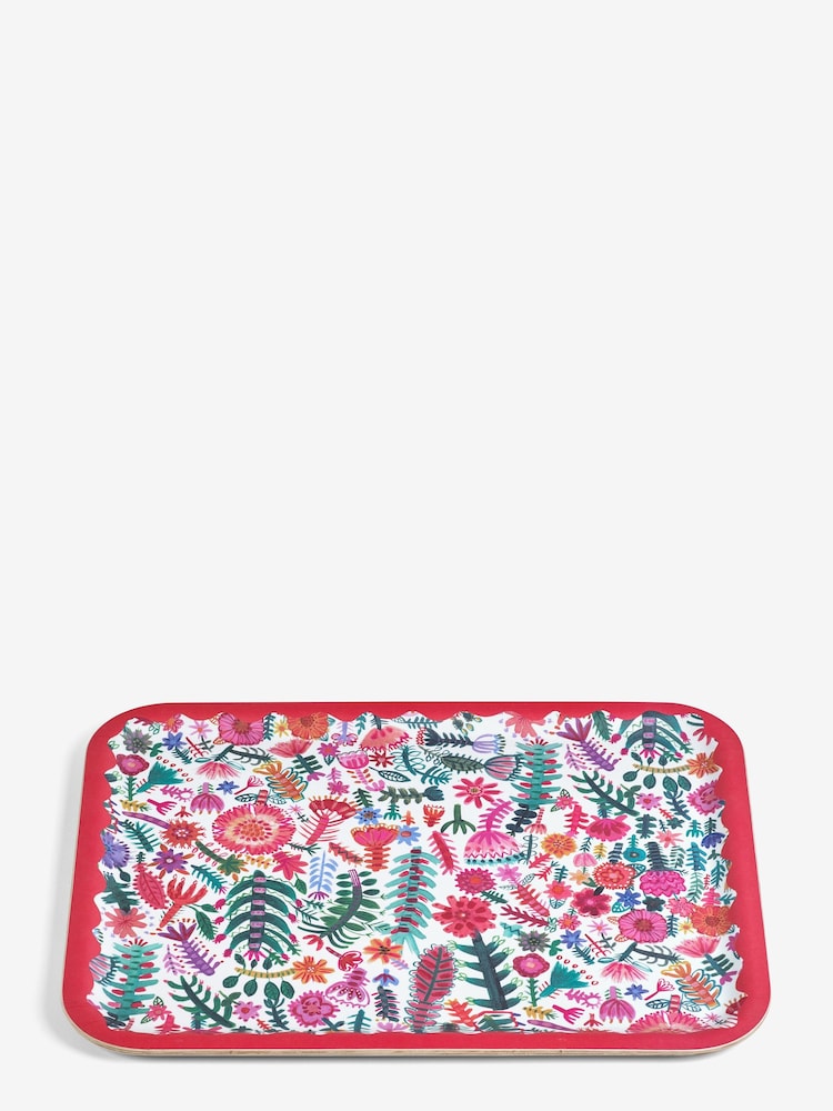 Lucy Tiffney Floral Wood Veneer Tray with Anti Slip Finish - Image 4 of 4
