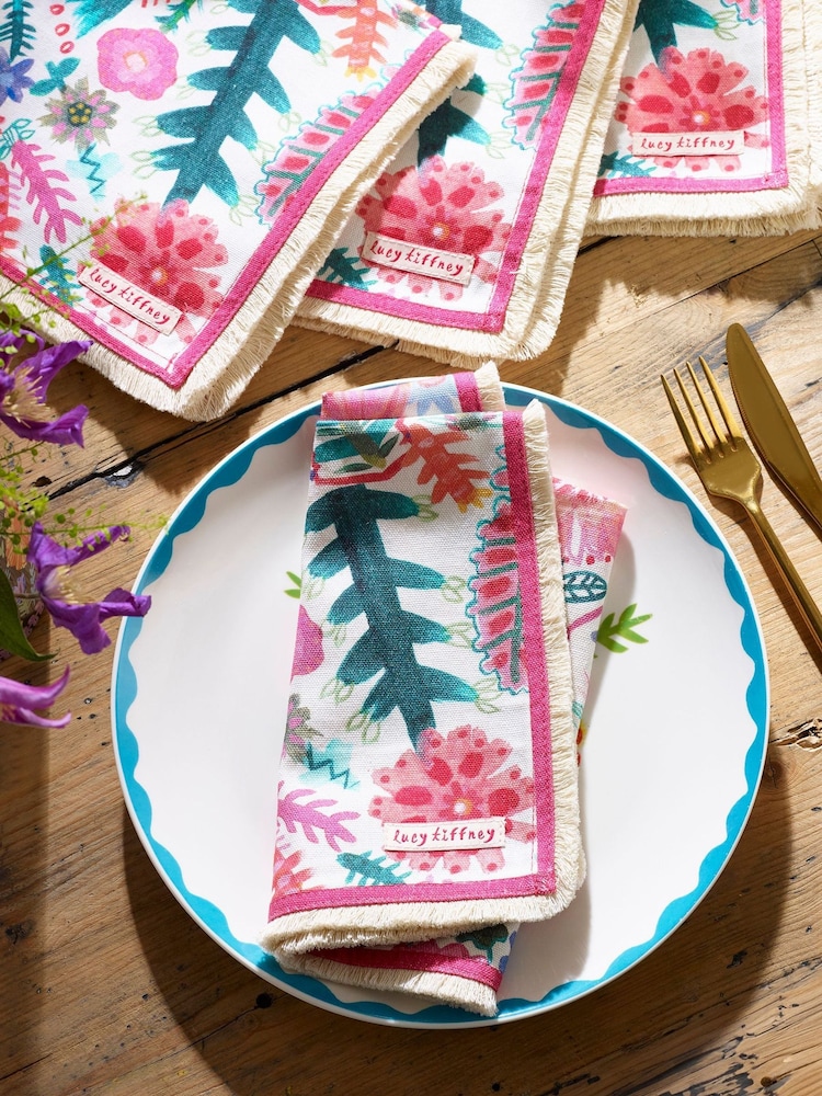 Lucy Tiffney Multi 100% Cotton Napkins Set of 4 - Image 1 of 3