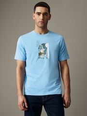 Hokusai Wasserfall, Blau - Regulär - Artist License 100% Cotton T-Shirt - Bild 3 von 7