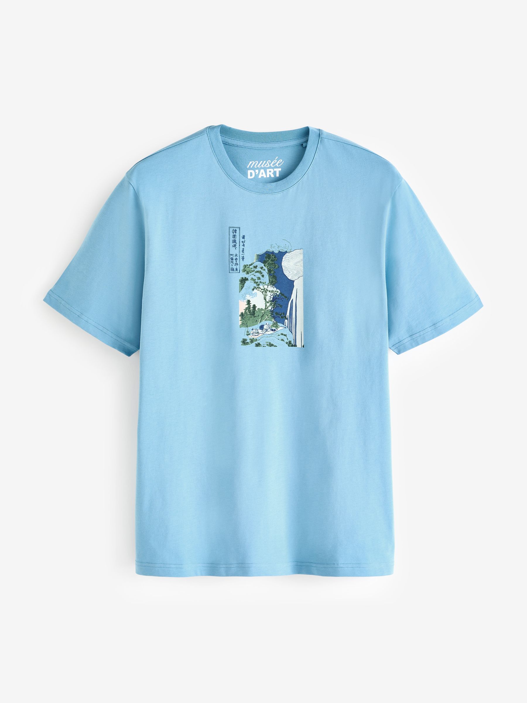 Buy Blue Hokusai Waterfall Artist Licence T-Shirt from Next Luxembourg