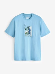 Hokusai Wasserfall, Blau - Regulär - Artist License 100% Cotton T-Shirt - Bild 5 von 7