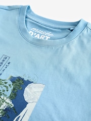 Hokusai Wasserfall, Blau - Regulär - Artist License 100% Cotton T-Shirt - Bild 6 von 7