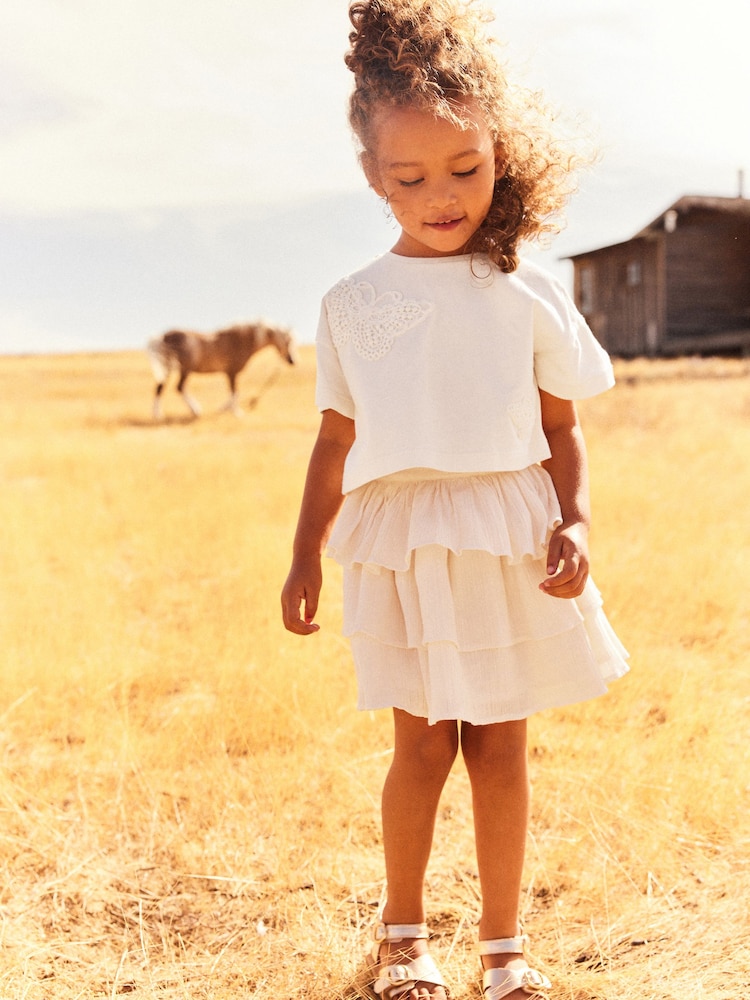 Cream Skirt & T-Shirt Set (3mths-7yrs) - Image 1 of 1